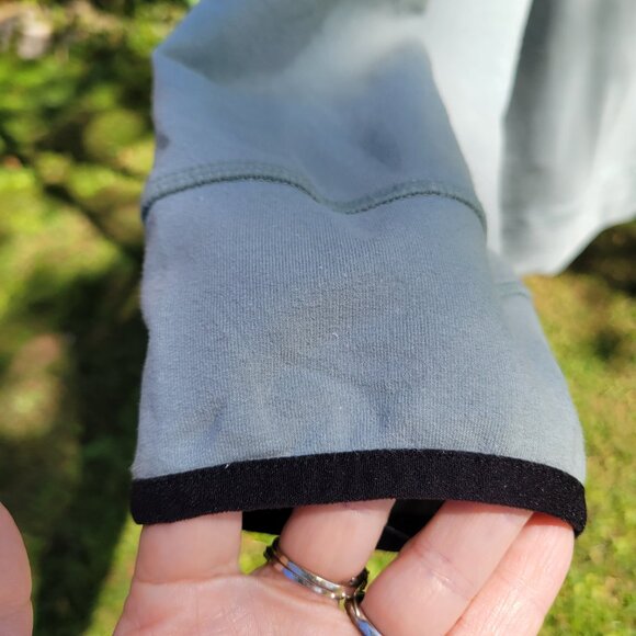 Reebok 3XL Mens Hooded Sweatshirt Black Triangle Logo Gaiter Neck Seafoam Green - Picture 5 of 13